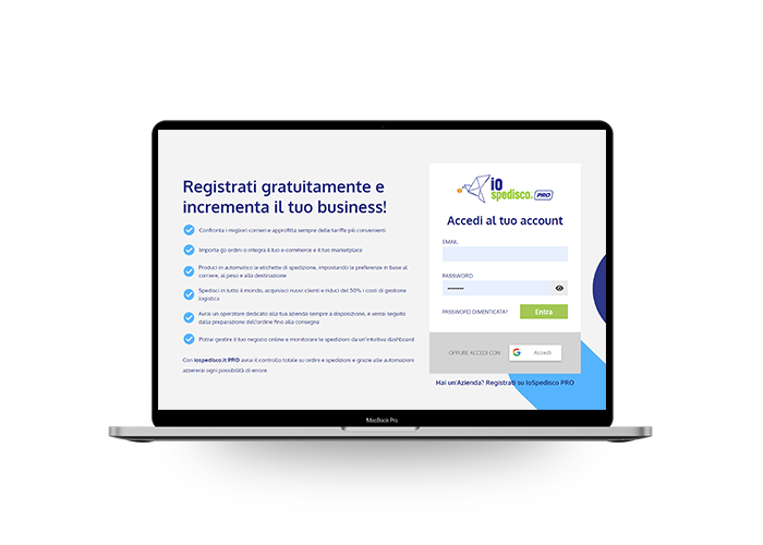 Con iospedisco.it risparmi fino al 70% sulle spedizioni aziendali.